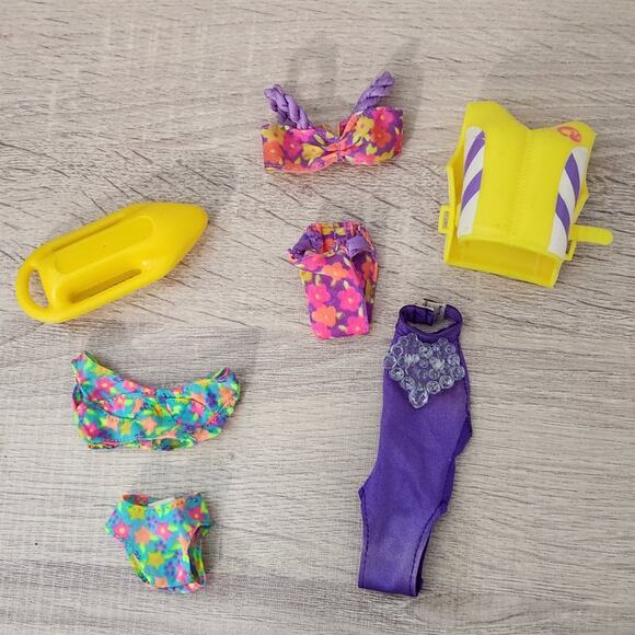 Vintage Barbie Swim suit Life Vest Beach Pool Summer Lifeguard Swimming Bikini - Picture 1 of 9